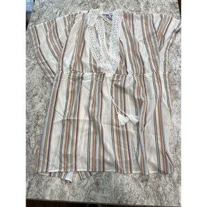 NEW WITH TAGS CUPSHE SWIM COVER UP DRESS WOMENS Large Striped NWT